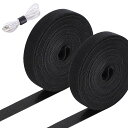 【送料無料】Neyiem ケーブルバンド マジック 結束バンド 黒 幅20mm×長さ10M ケーブルバンド まとめる ストラップ 結束バンド ケーブルバンド 配線 コード 整理 固定 収納用 強力 耐熱 繰り返し使用可能 両面テープ用 マジックテープ ブラック(フリーカットタイプ)