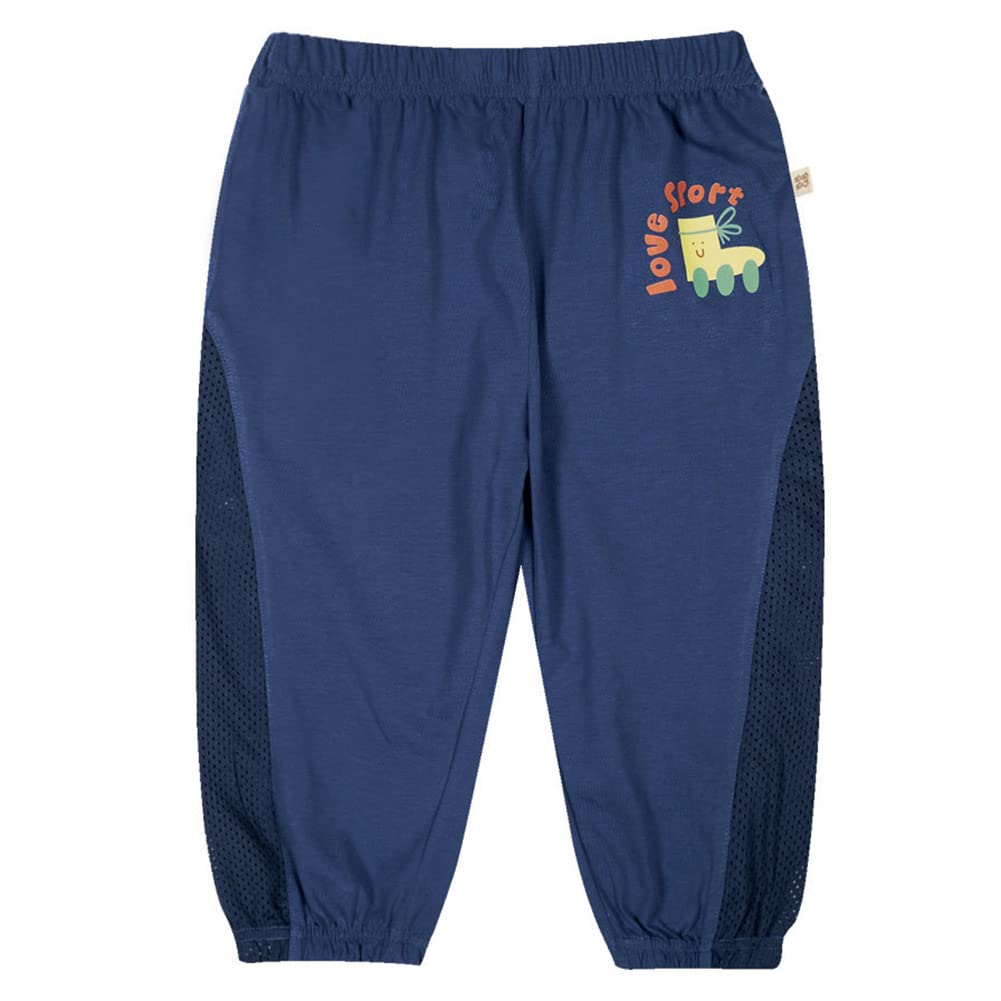 【送料無料】[OTAKUMARKET] キッズ ズボン 子供 パンツ 男の子 女の子 薄手 長ズボン 夏 ロングパンツ ボトムス 通気 涼しい ベビー 冷感生地 ゆったり 股上深め 子供服 全6色 140 130 120 110 100 90 （ネイビー 130）