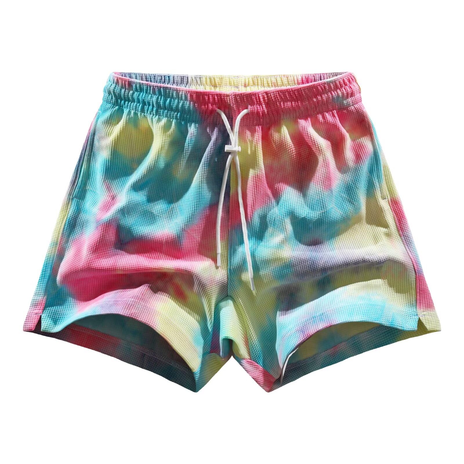 【送料無料】[ORBU] バスケットパンツ メンズ スポーツ アメリカ 多色 短パン ウェア ランニング トレーニング ショートパンツ ポケット付き ウエスト 調整可能 速乾 通気（ピンクグリーン-M）