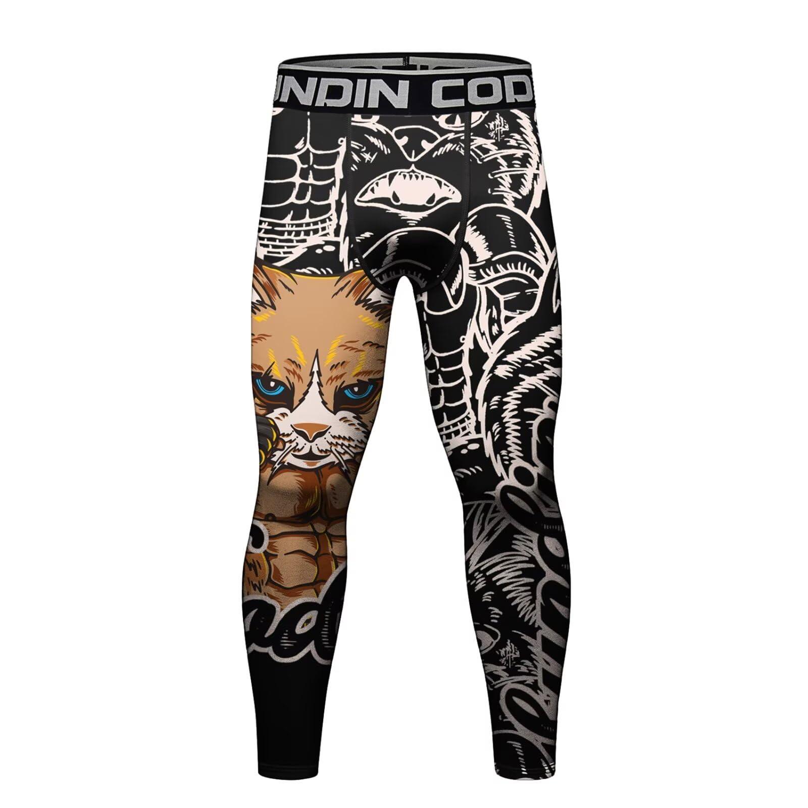 【送料無料】[ORBU] コンプレッションパンツ メンズ トレーニング 筋トレ プリント柄 スポーツタイツ ..