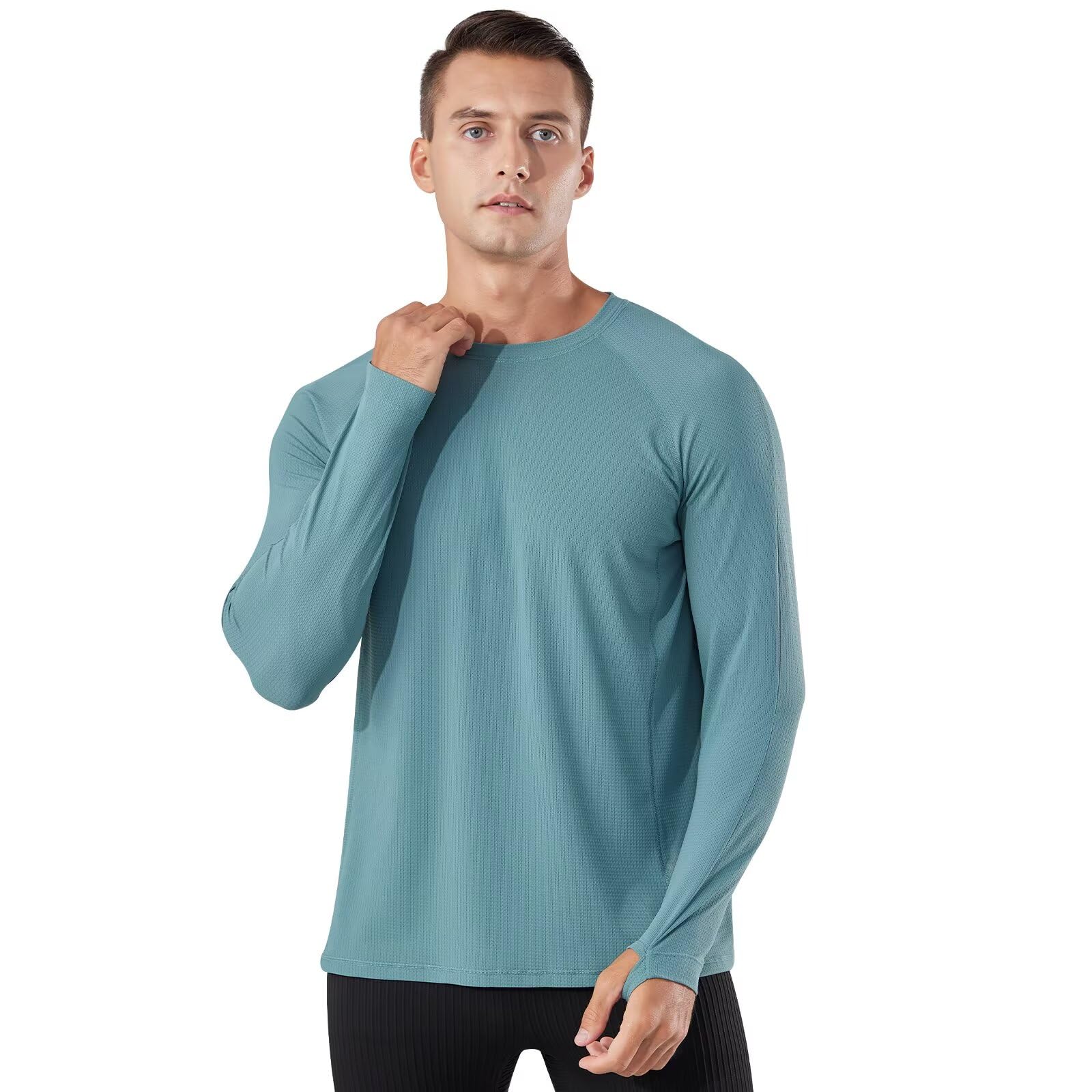 【送料無料】[Nesseo] 冷感インナー メンズ 長袖 Tシャツ 夏 トレーニングTシャツ スポーツインナー トレーニング ランニング コンプレッションウェア トップス 接触冷感+吸汗速乾+UVカット CX24303M-gn-S