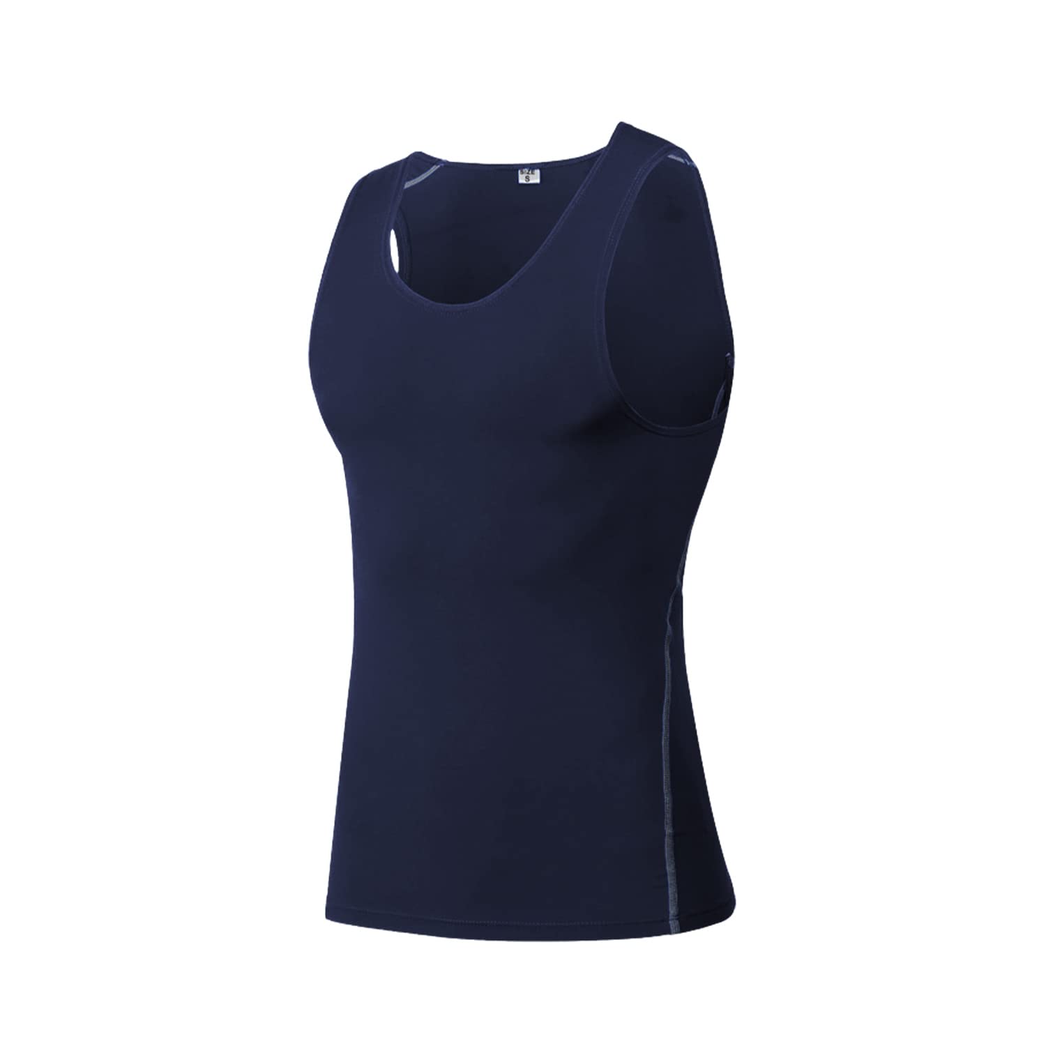 【送料無料】[Nesseo] タンクトップ スリーブレスシャツ メンズ スポーツインナー コンプレッションウェア トレーニング 加圧シャツ アンダーシャツ ネイビー 2XL 1001