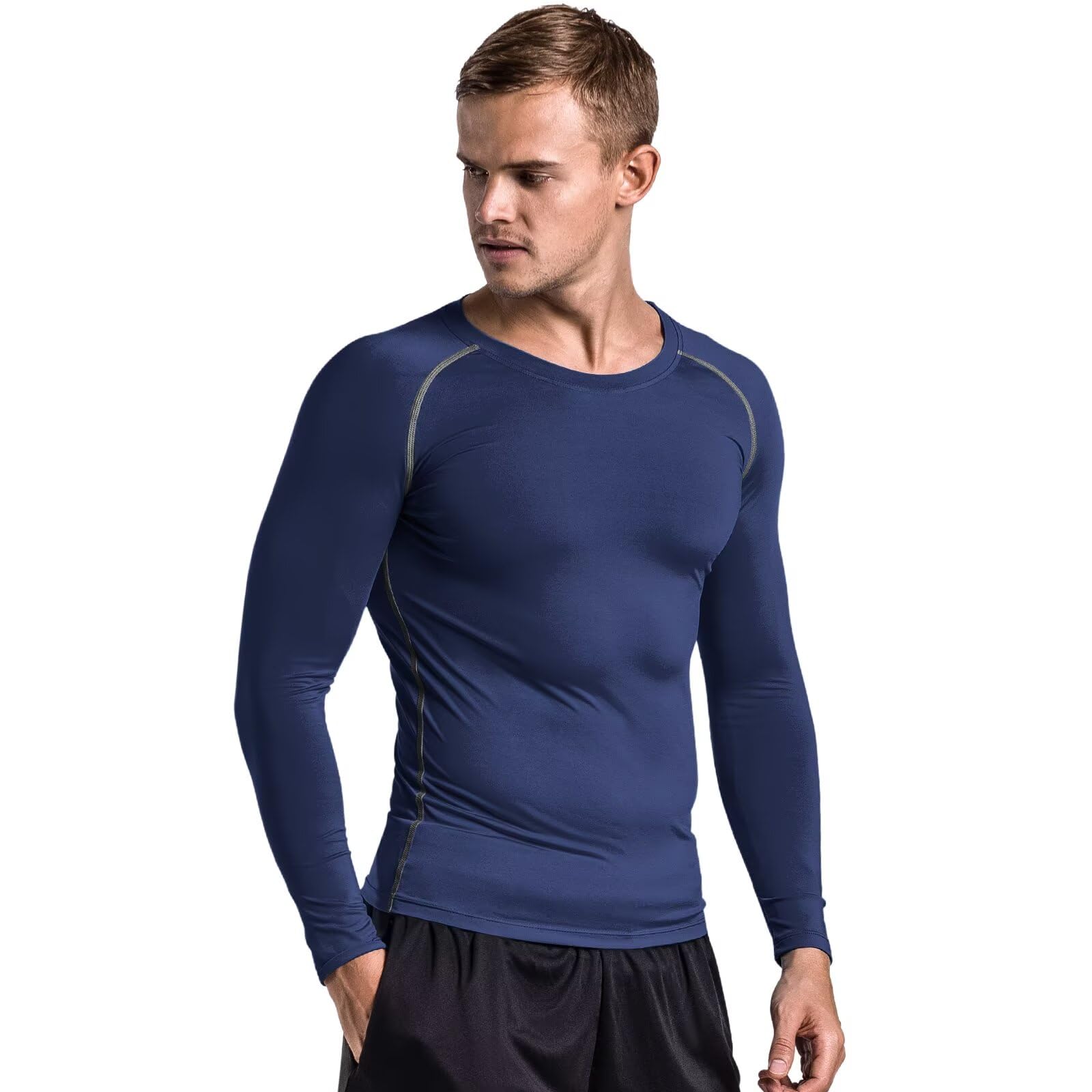 【送料無料】[Nesseo] スポーツインナー メンズ 長袖 コンプレッションウェア 冷感インナー 加圧シャツ アンダーシャツ コンプレッショントップス パワーストレッチ スポーツ 吸汗速乾+UVカット 323na-M