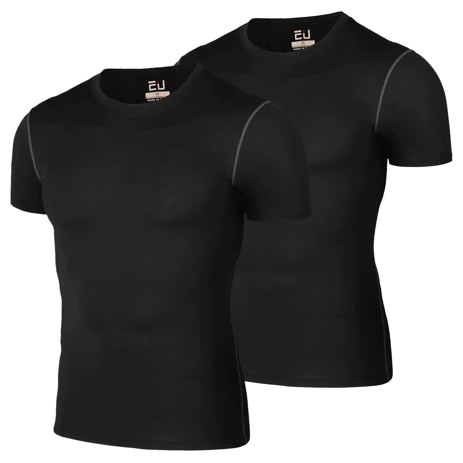 【送料無料】[Nesseo] コンプレッション ウェア メンズ 半袖 アンダー シャツ パワーストレッチ スポーツ 【吸汗速乾・加圧保護】 ブラック S 321*2