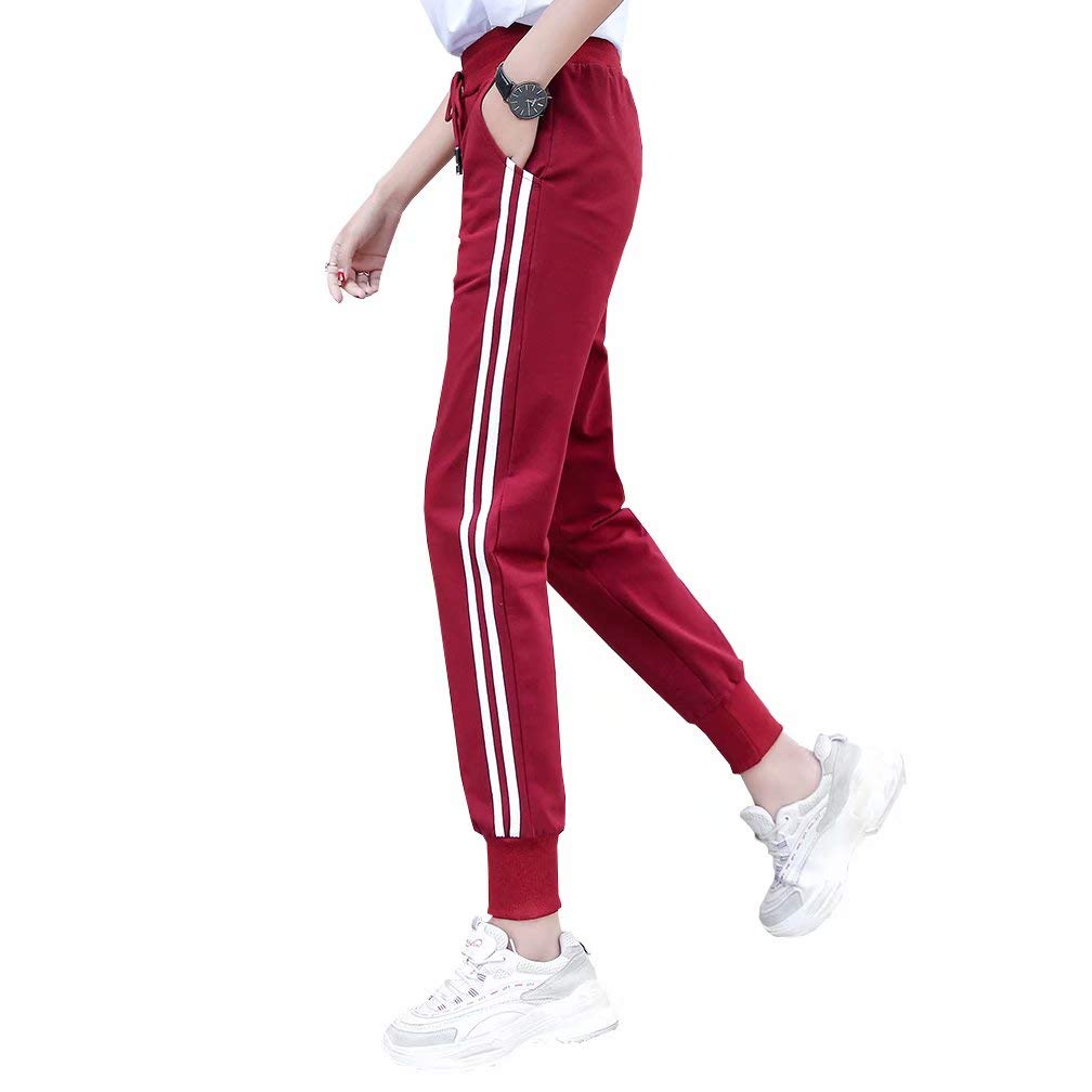 【送料無料】[Nesseo] ジャージ レディース 下 サイドライン スウェットパンツ ジョガーパンツ ズボン ロング スポーツ ランニング re M 3178