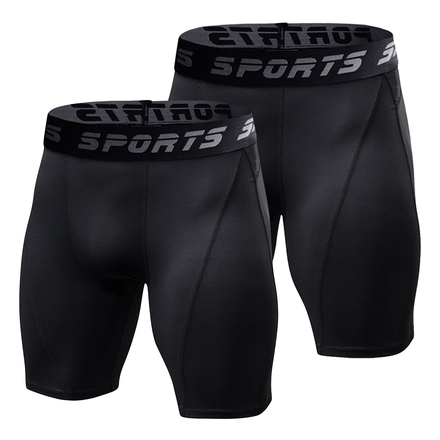 【送料無料】[Nesseo] コンプレッションショーツ スパッツ メンズ スポーツ ショート ショーツ トレーニングベースレイヤー アンダーウェア スポーツタイツ パワーストレッチ 【加圧保護・吸汗速乾】 1054*2blk-2XL