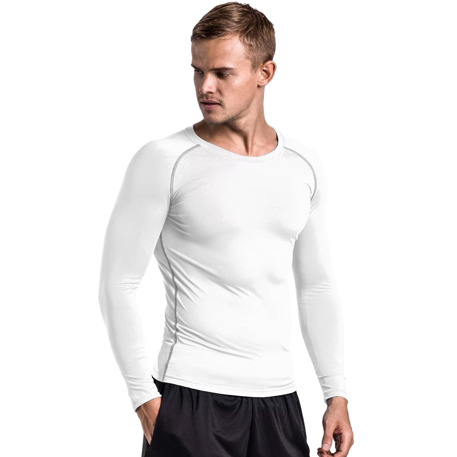 【送料無料】[Nesseo] スポーツインナー メンズ 長袖 コンプレッションウェア 冷感インナー 加圧シャツ アンダーシャツ コンプレッショントップス パワーストレッチ スポーツ 吸汗速乾+UVカット 323wh-4XL