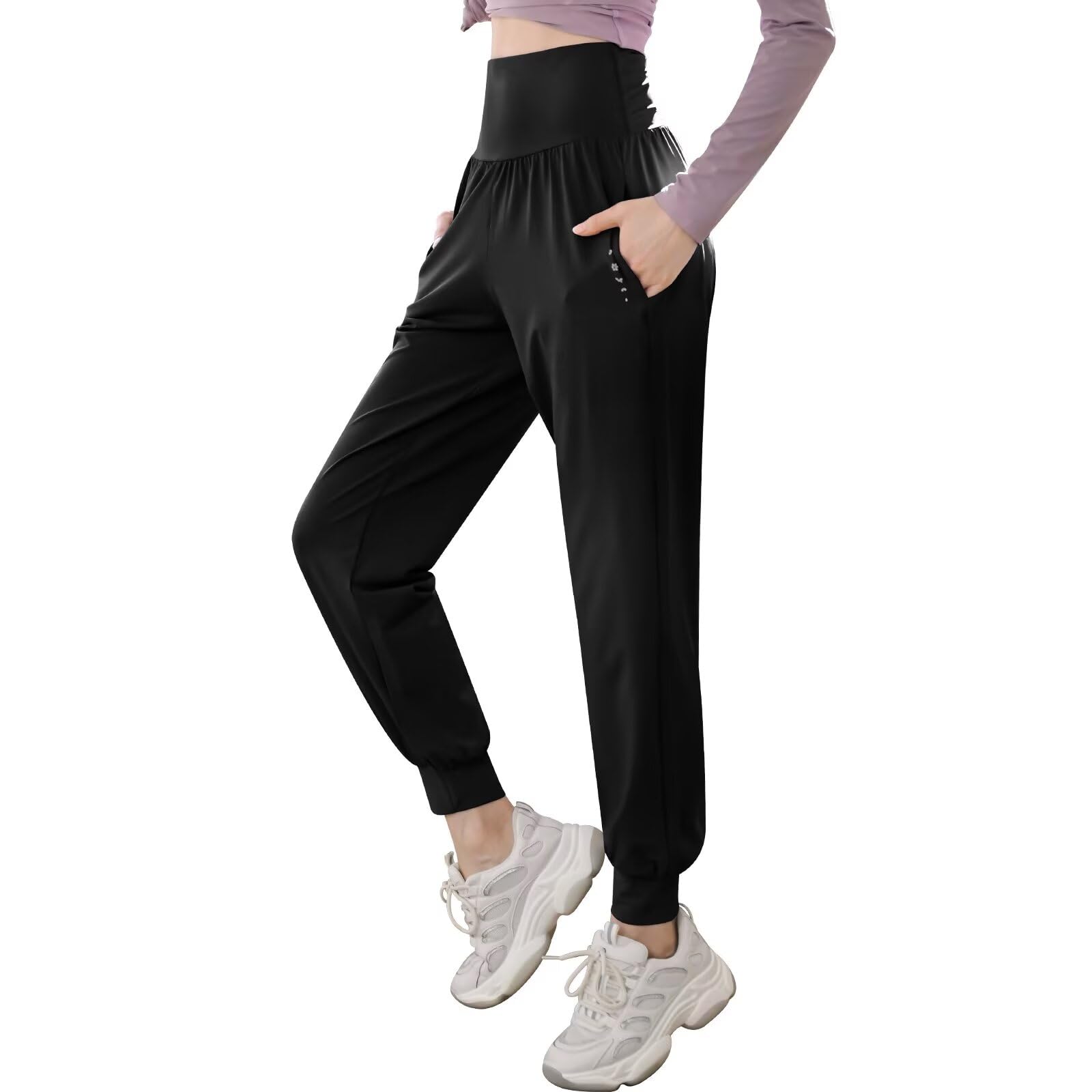 【送料無料】[Nesseo] ジョガーパンツ ヨガパンツ レディース ゆったり トレーニング ランニング フィットネス ヨガウェア ダンスパンツ スポーツウェア 美脚 K12-blk-3XL