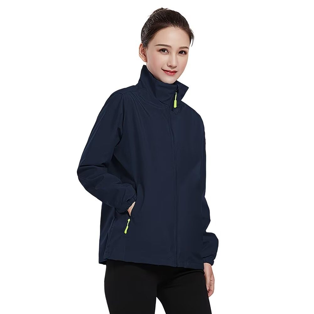 【送料無料】[Nesseo] ウィンドブレーカー レディース 薄手 ジャンパー ブルゾン ランニングウェア 春秋冬服 撥水 防風 フード無し ジャケット 作業服 軽量 登山服 アウター 無地 2816W-na-L