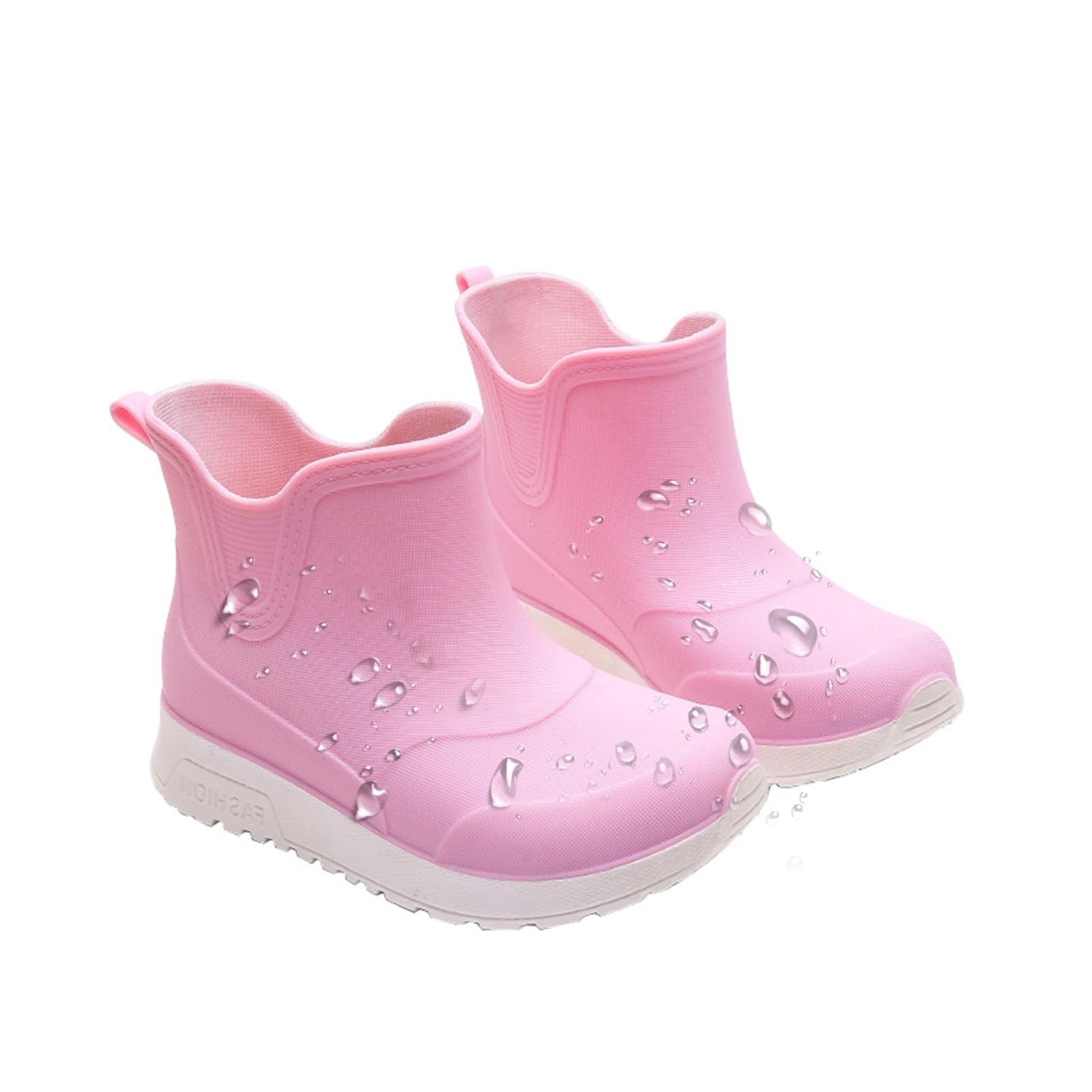 【送料無料】[Matreeglam] レインシューズ キッズ レインブーツ 子供 長靴 雨靴 男の子 女の子 シンプル 快適 防水 丈夫 厚底 防滑ソール 軽量 雨対策 通園 通学 子供靴 台風 梅雨 晴雨兼用 (ピンク, 19.0 cm)