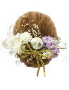 【送料無料】JZOON 髪飾り 成人式 卒業式 和装 結婚式 袴 ドライフラワー プリザーブドフラワー高級造花 和玉 水引 白 パープル