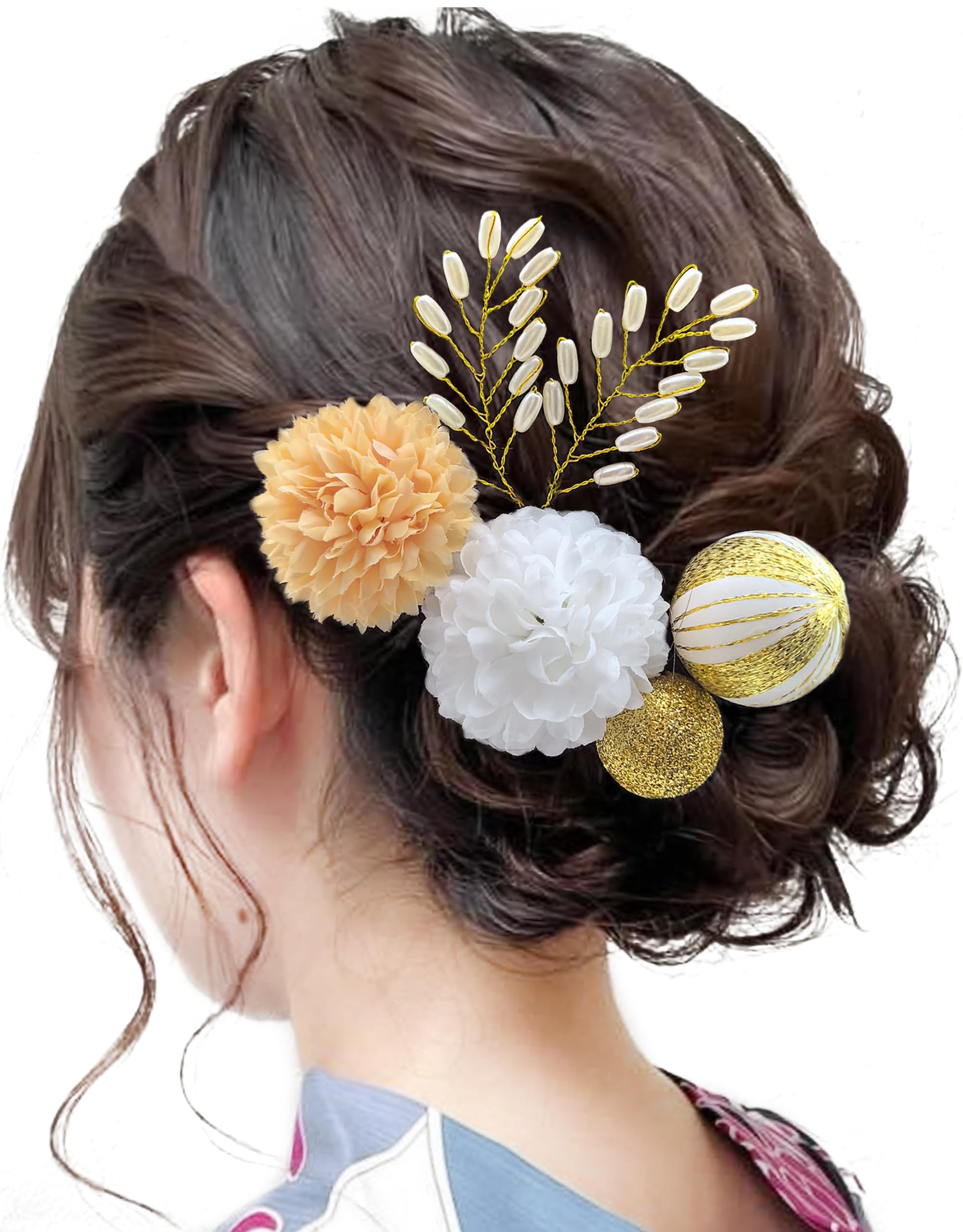 【送料無料】【JZOON 髪飾り】24色展開 浴衣 髪飾り ヘアアクセサリー ピンポンマム ヘアメイク ドライ..