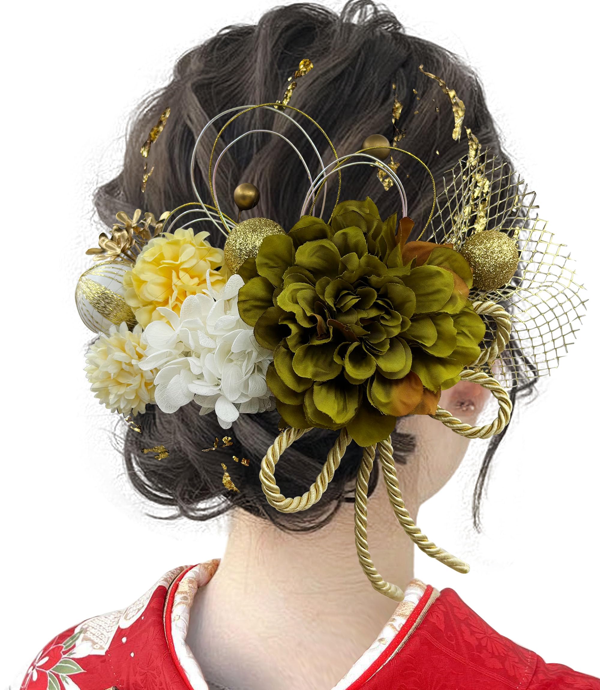 【送料無料】[JZOON] 成人式 髪飾り【10色展開】ドライフラワー ダリア あじさい かすみ草 造花飾り ヘ..