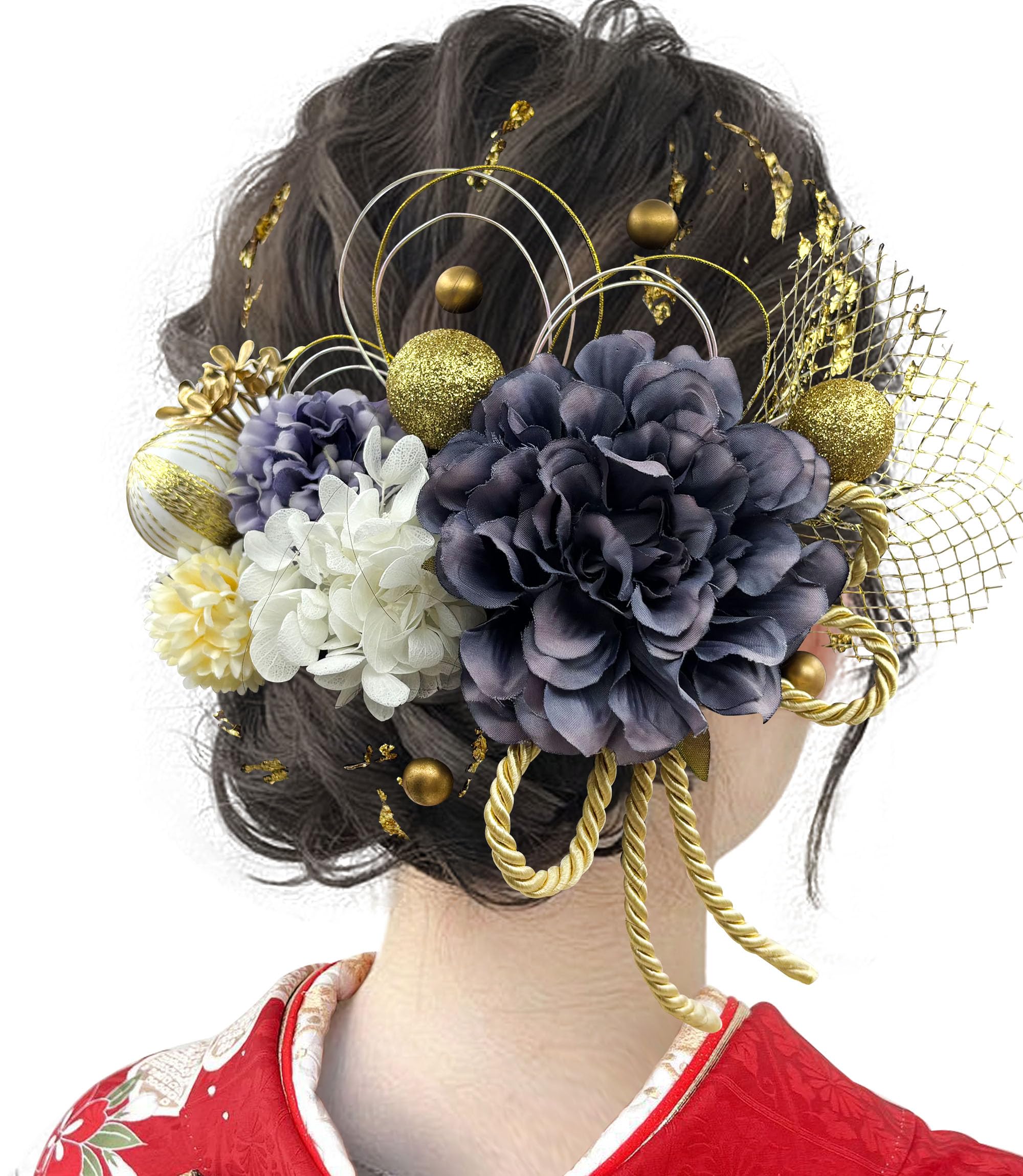 【送料無料】[JZOON] 成人式 髪飾り【10色展開】 ドライフラワー ダリア あじさい かすみ草 造花飾り ..