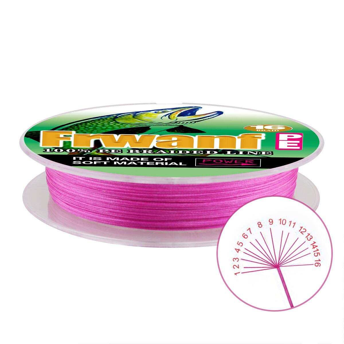 【送料無料】Frwanf PEライン 高強度 16編 2号 3号 4号 5号 6号 7号 8号 10号 12号 14号 16号 18号 20号 ピンク 50M