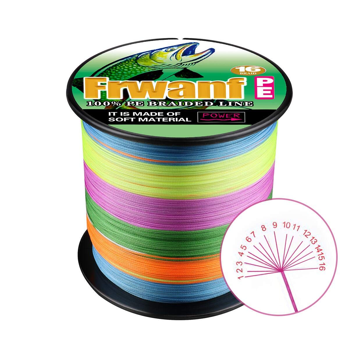 【送料無料】Frwanf PEライン 高強度 高耐久 高感度 高飛距離 500m マルチカラー