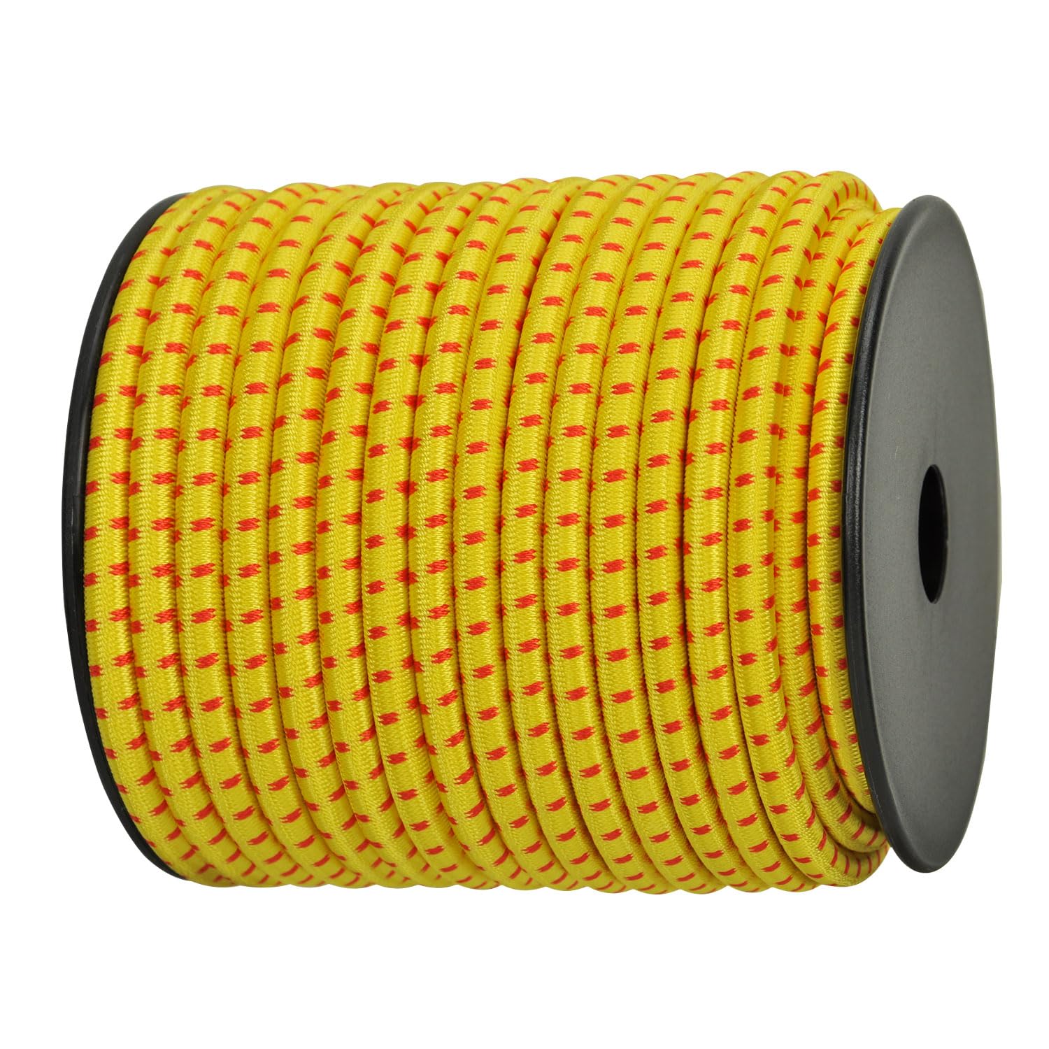 【送料無料】Abma Cord ショックコード バンジーコード 8mm 弾性 ゴム紐 ゴムロープ ストレッチコード 荷物固定 軽トラック ターポリン カーゴネット クラフト DIY用など（10M）-イエローレッド