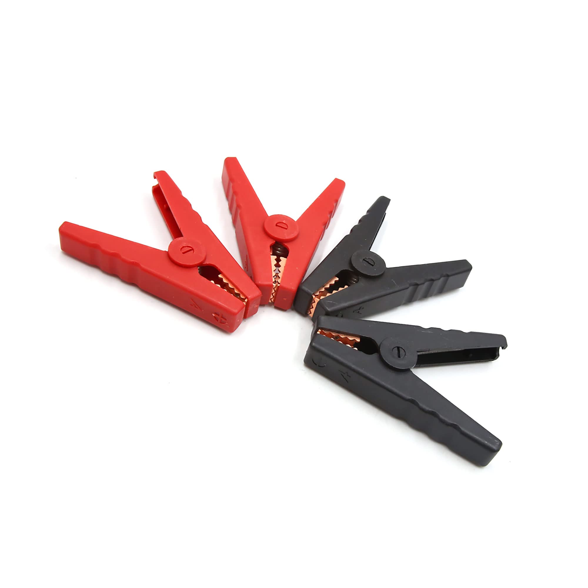 【送料無料】ACROPIX 車のワニ口クリップ クロコダイルクリップ バッテリー絶縁テストクランプ 100A レッド ブラック 4個