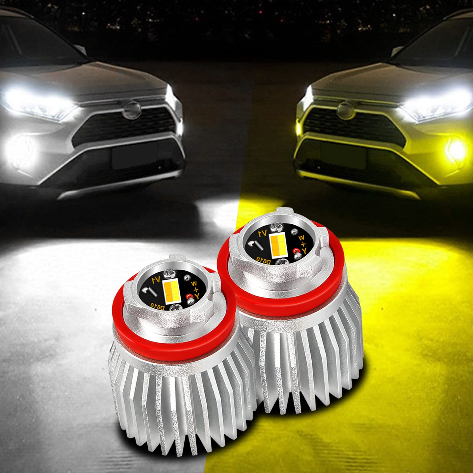 【送料無料】L1B LED フォグランプ 新型 カローラ クロス/ツーリング/スポーツ 200系ハイエース 7型 など純正LEDフォグ交換用バルブ イエロー(3000K)/ホワイト(6500K) 2色切替 車検対応 OPPLIGHT 純正2倍以上明るさ 純正同形状 純正交換 ポン付け ファンレス ノイズ対策