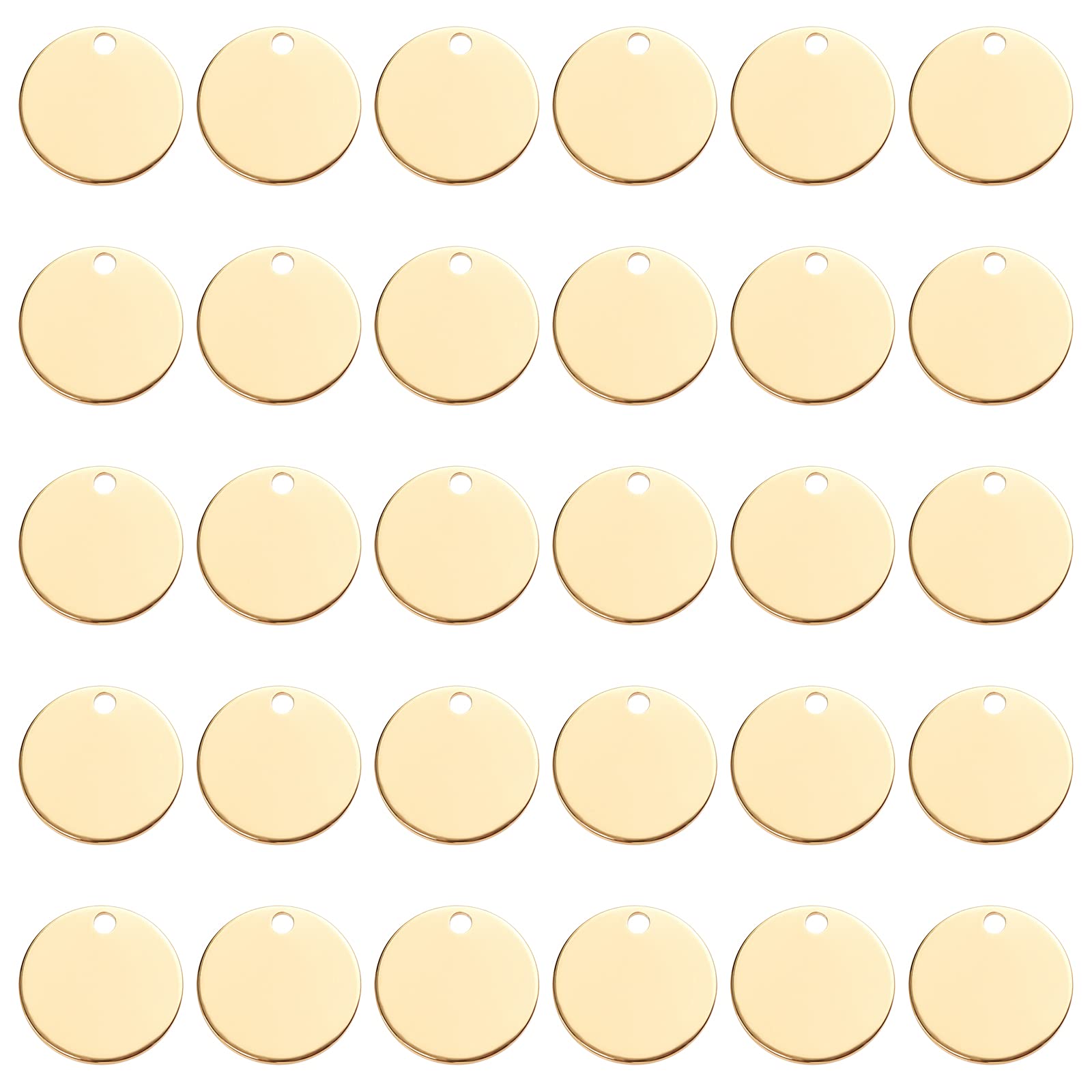 【送料無料】[PH PandaHall] 30個 ブラス スタンピング ブランクタグ 20mm ラウンド ペンダント タグ ..