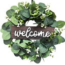 【送料無料】Formemory 造花 ユーカリ リース ドライフラワー 【welcome】花輪 クリ ...