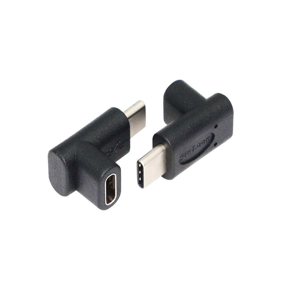 【送料無料】SinLoonタイプC USB 3.1アダプタ、TypeC角度90度のUSB-C USB 3.1型Cオス - メス へアップアップ＆ラップトップ＆タブレット＆携帯電話用アップダウンアダプタ（2パック（アップダウン）
