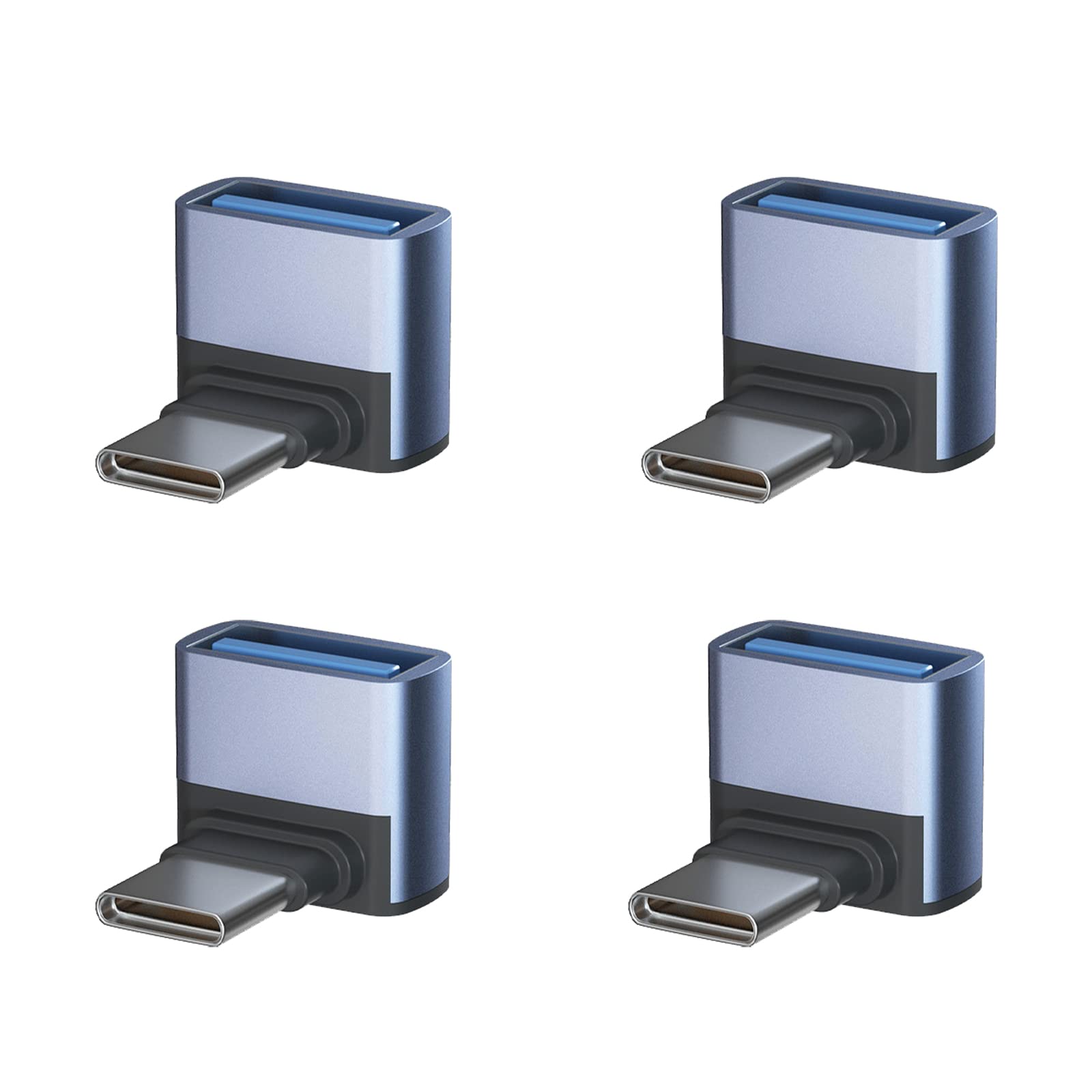 【送料無料】USB-C & USB 3.1 変換アダプタ L字型 Suptopwxm 4個セット(Type C - USB A 3.1 メス) 最大10Gbps MacBook Pro/MacBook Air/iPad Pro その他 USB-C 端末用 (4個)