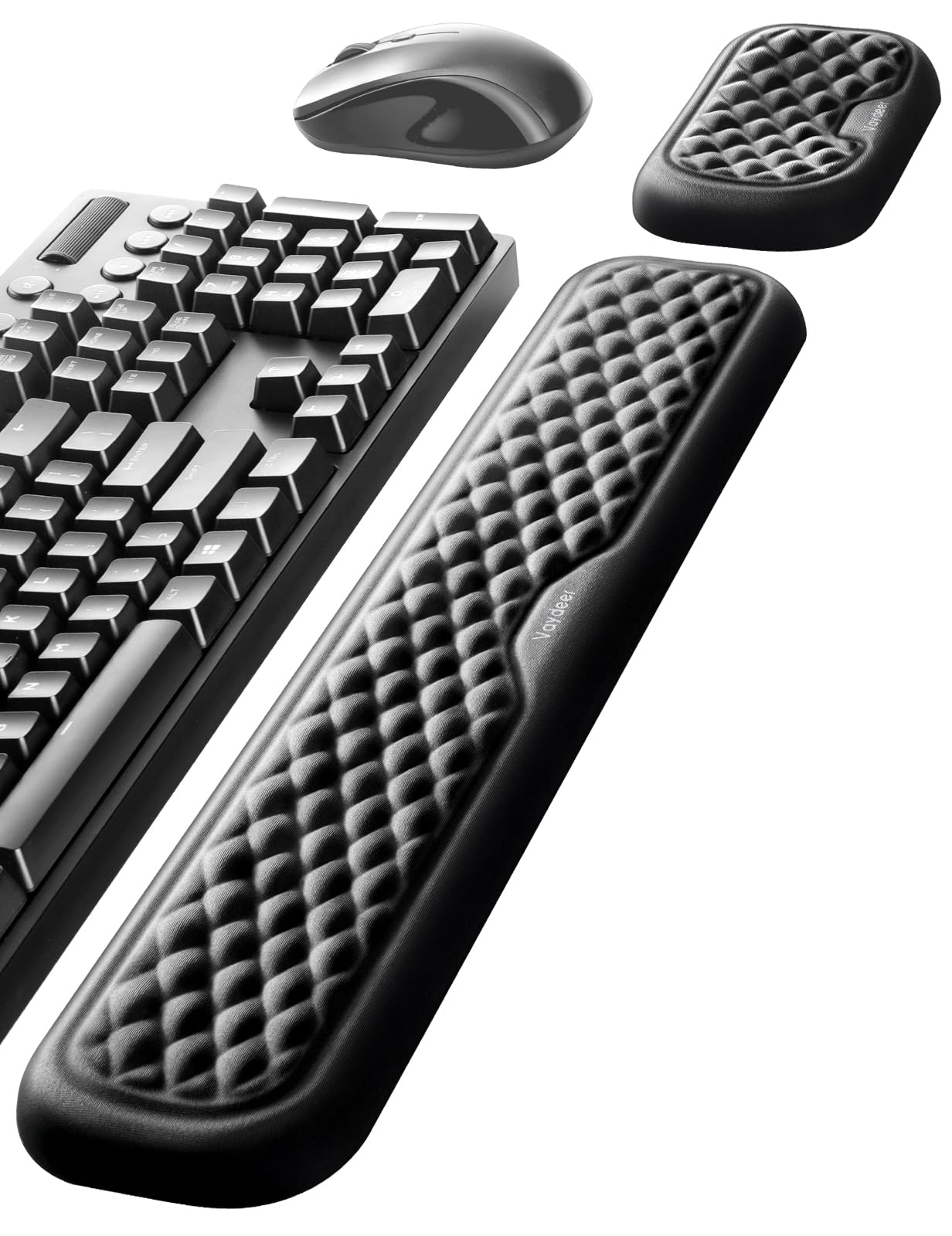 【送料無料】VAYDEER リストレスト キーボード 手首置き パームレスト 低反発 クッション 人間工学デザイン コンピュータ/タイピング/オフィス/仕事/家庭/ゲーム用（ブラック 44cm+15cm）