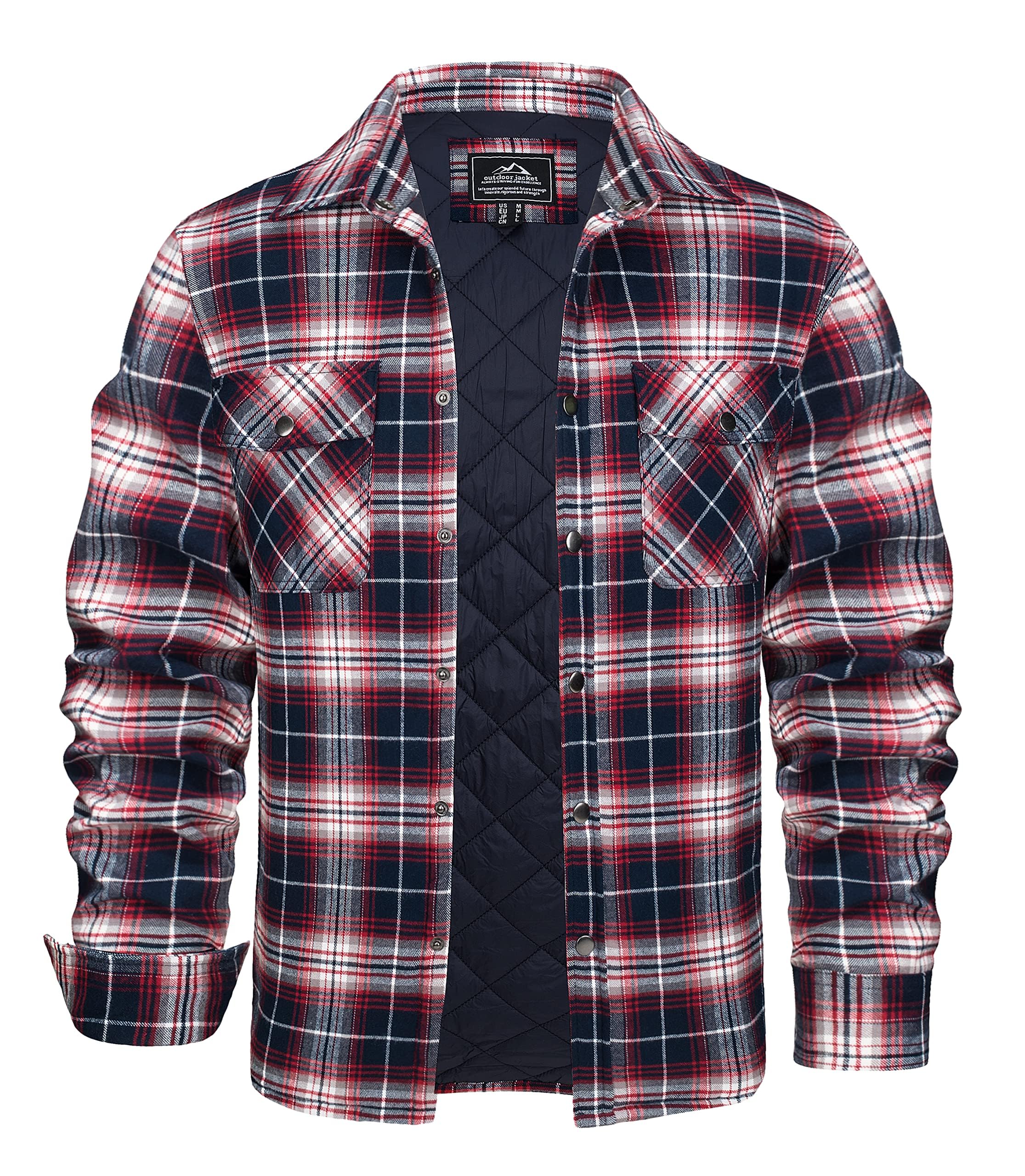 【送料無料】[KEFITEVD] ジャケット メンズ 防寒 冬服 アウター 厚手 綿100 ネルシャツ 長袖 大きいサ..