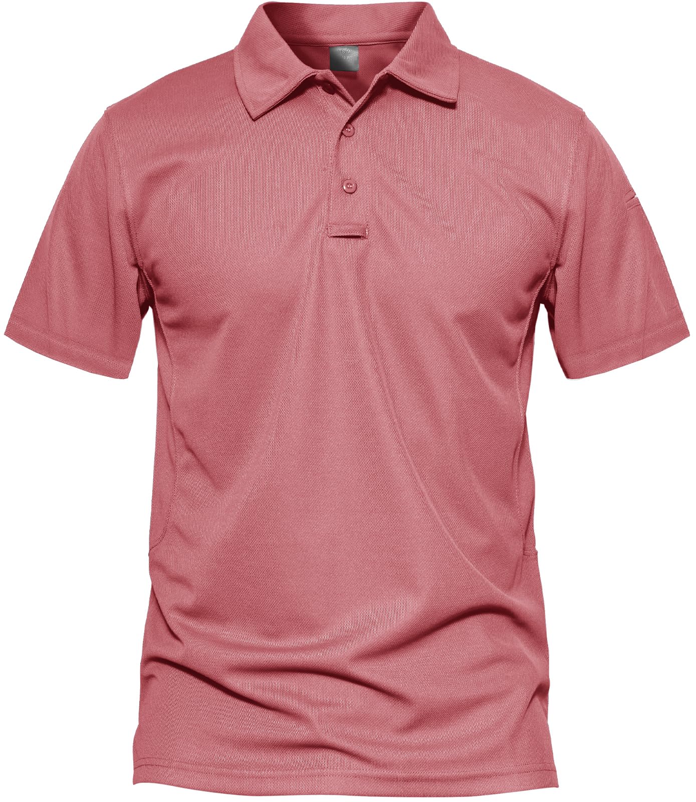 【送料無料】[KEFITEVD] ビジネス ポロシャツ メンズ 半袖 tシャツ 速乾 ゴルフポロ 襟付きシャツ カジュアル 薄手 スポーツtシャツ 無地 涼しい トレーニングウェア ピンクグレー JP 3XL