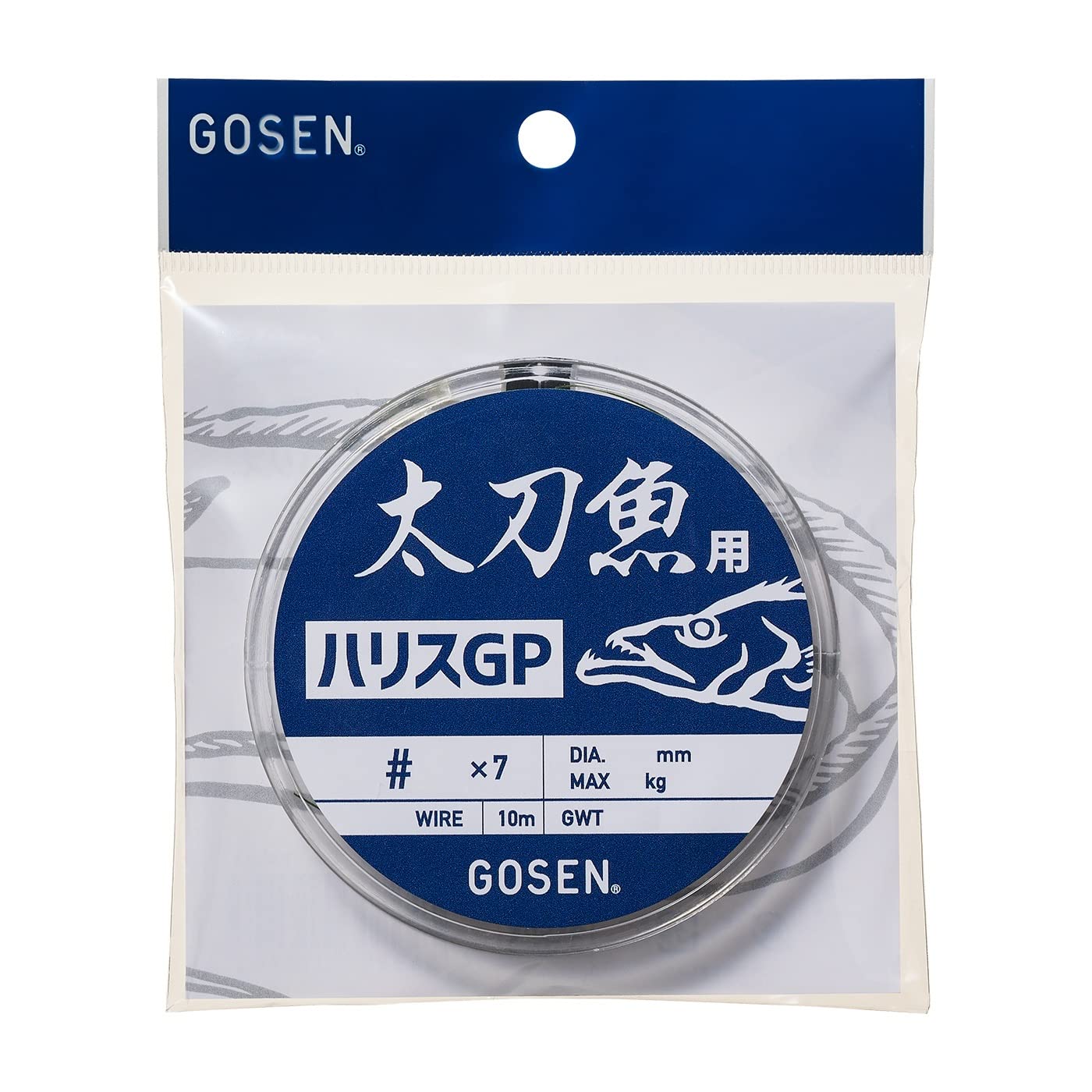 【送料無料】ゴーセン(Gosen) GWT02467 太刀魚用 ハリスGP 7本撚 ワイヤー グリーン #46×7