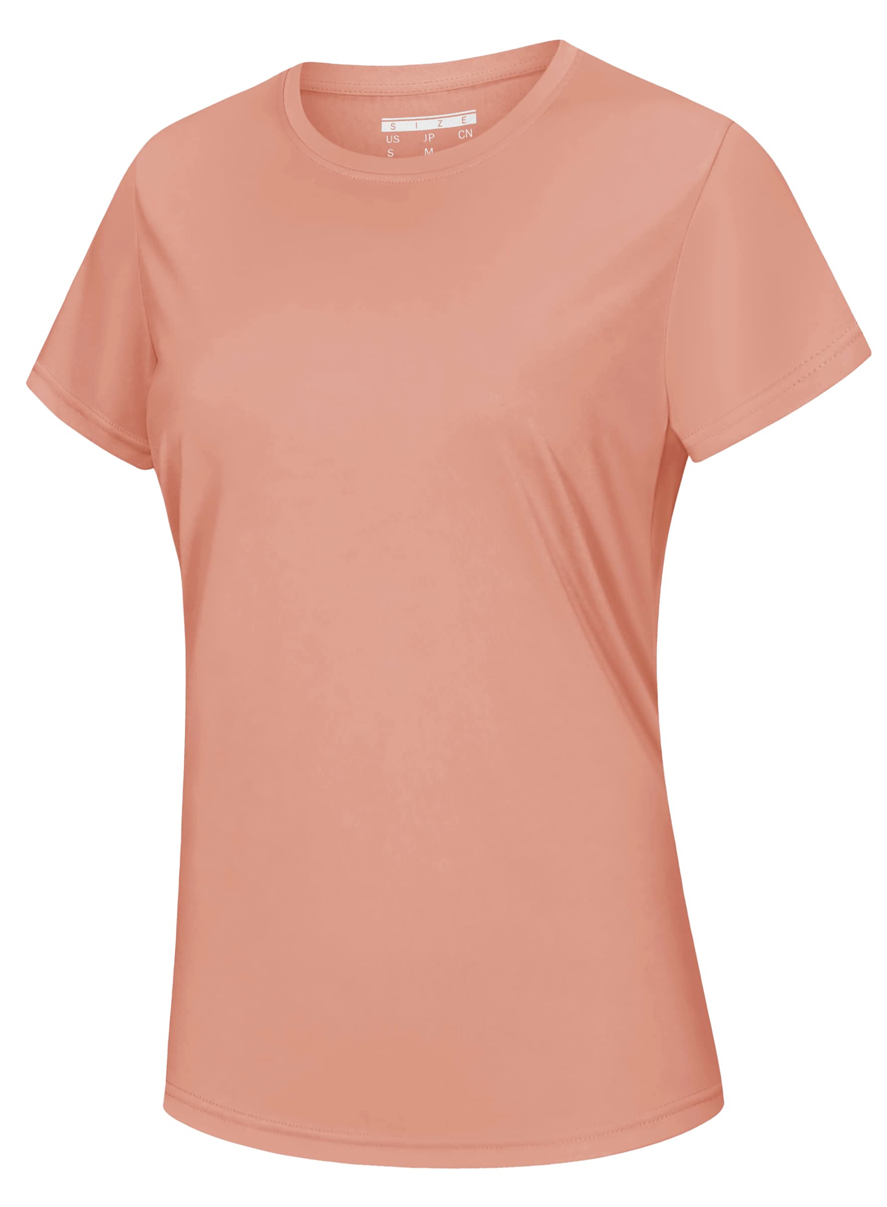 【送料無料】[KEFITEVD] Tシャツ レディース スポーツ トップス 吸汗 速乾 シャツ おおきいサイズ インナーシャツ 半袖 日焼け止め ゆったり アプリコット 3XL