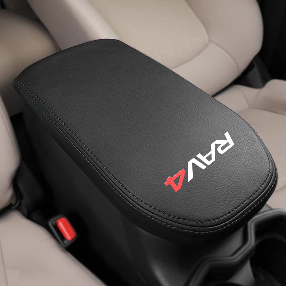 【送料無料】Kayafar トヨタ 新型 RAV4 専用 アームレストカバー レザー カバー プラド コンソールボックスカバー アームレストボックス アクセサリー NEW RAV4 カスタム 内装 パーツ ドレスアップ 傷 汚れ防止 2019年〜50系 5代目 対応 (ブラック+黒い糸)