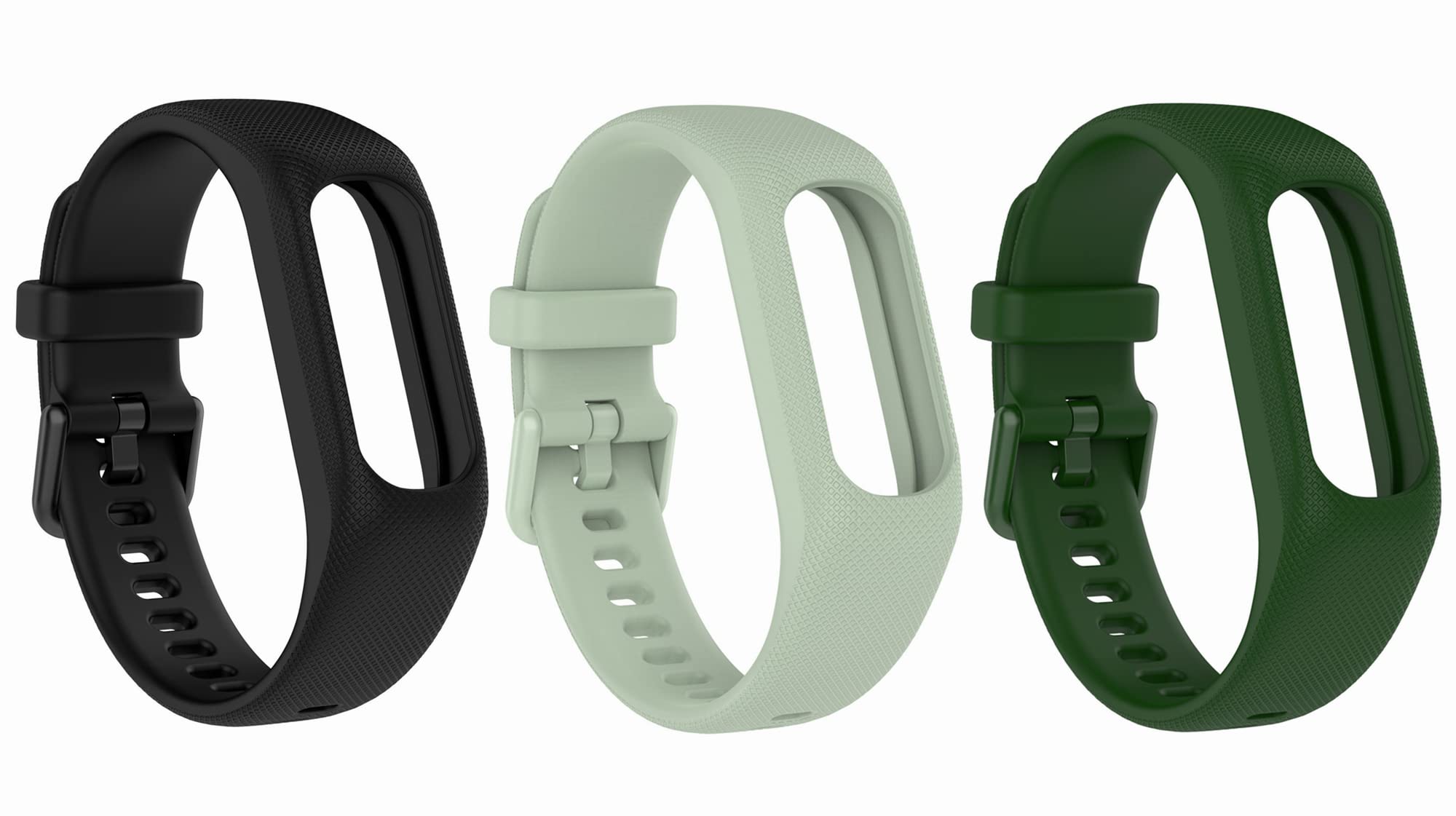 【送料無料】for Garmin(ガーミン) vivosmart 5 バンド ベルト 3色セット 交換バンド シリコン 互換品 替えバンド 交換ベルト ストラップ アクセサリー (ブラック+ミントグリーン+アーミーグリーン)