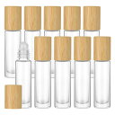 【送料無料】Frcolor ロールオンボトル 透明 アロマ保存容器 10ml ガラス製 精油 小分け用 コスメ 詰替え 旅行用 携帯便利 10本セット