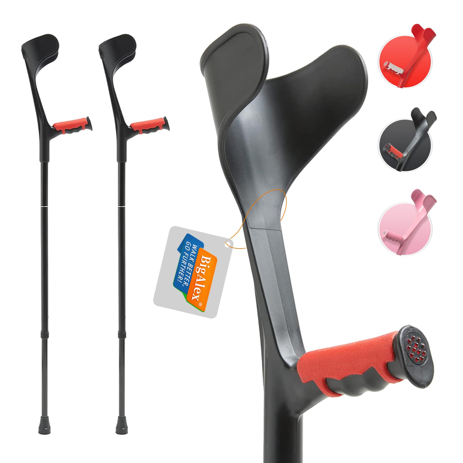 【送料無料】ビグアレクス（BigAlex）クラッチ杖 松葉杖 まつばづえ ロフストランドクラッチ 折りたた..