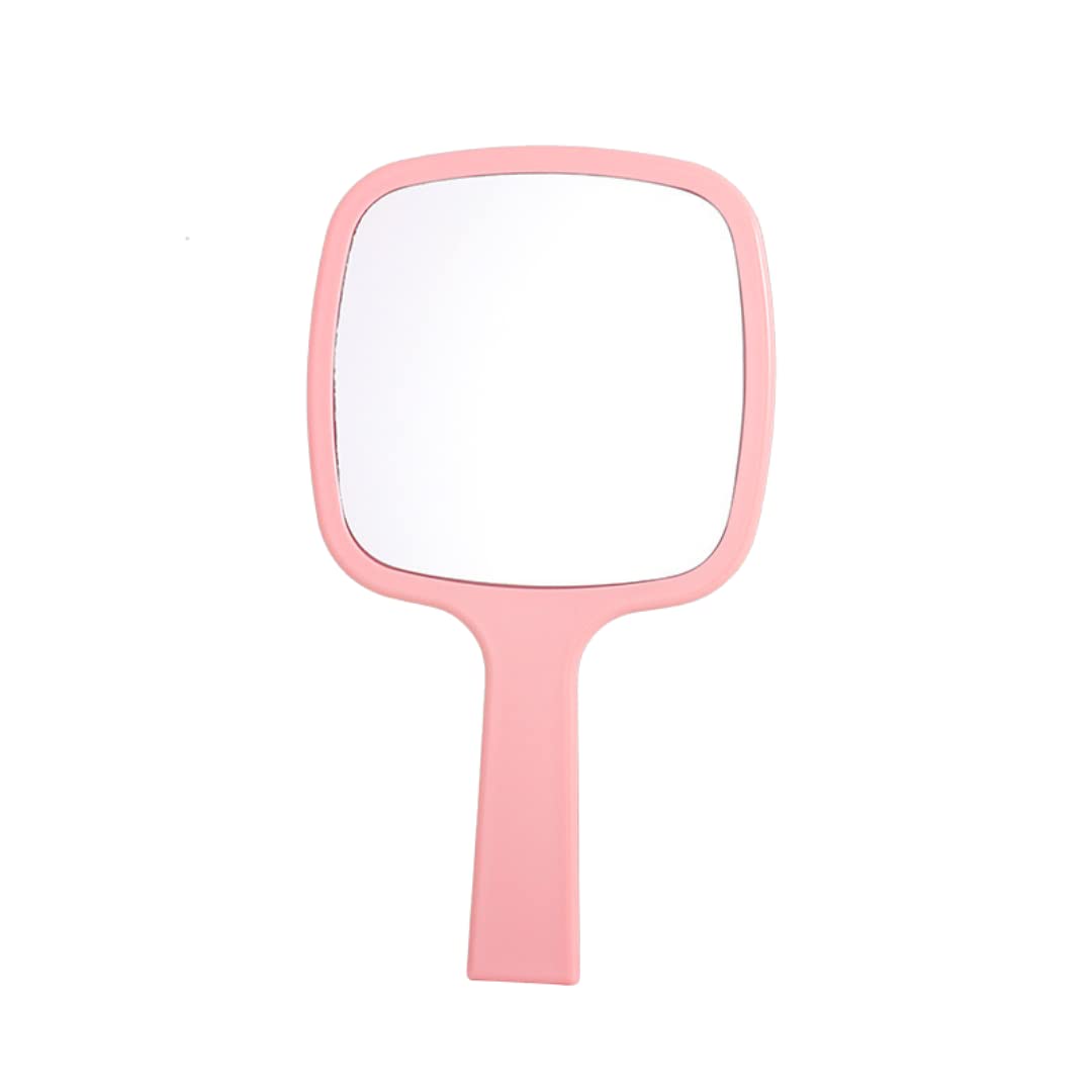 【送料無料】Charmoon 手鏡 ハンドミラー スリム 見やすい 持ちやすい 軽量 防水 頑丈 メイク ミラー (ピンク)