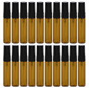 【送料無料】ANAMO スプレーボトル 5ml 20本 アトマイザー 香水 持ち運び ガラス 製 (茶色)