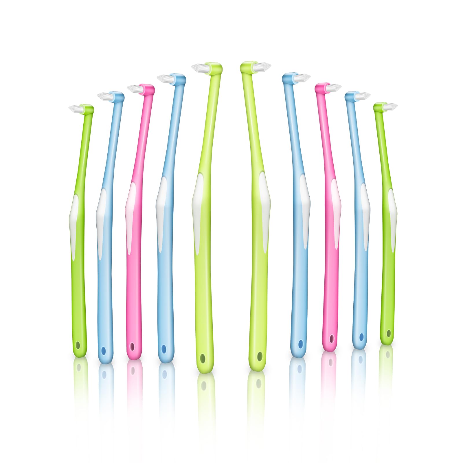 【送料無料】10本入 ワンタフトブラシ 歯ブラシ 部分磨き 細いヘッド 矯正用歯ブラシ 隙間磨き 歯間ブラシ 先端 細い 円錐状 入りやすい 小さいヘッド 奥歯ブラシ 歯間清掃 大容量 個包装