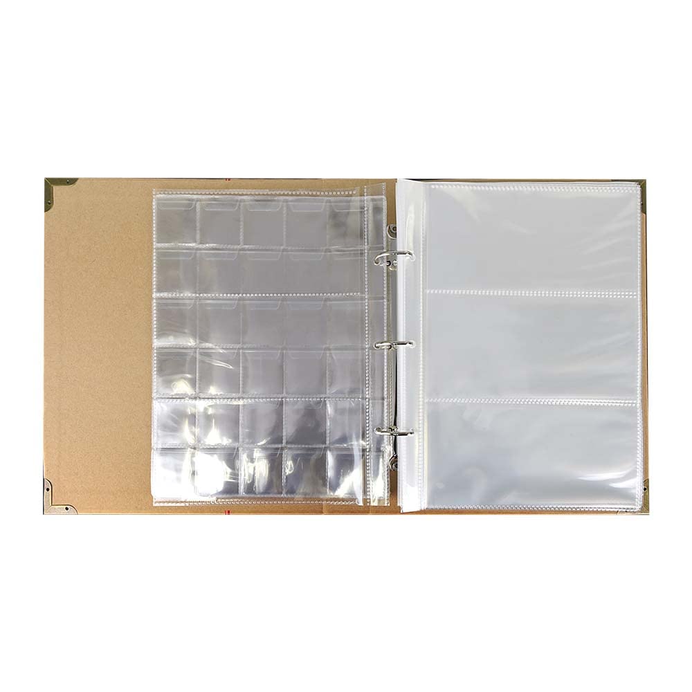 【送料無料】ノンブランド品 コレクションファイル バインダー式 リフィル付属 落下防止ポケット 記念..