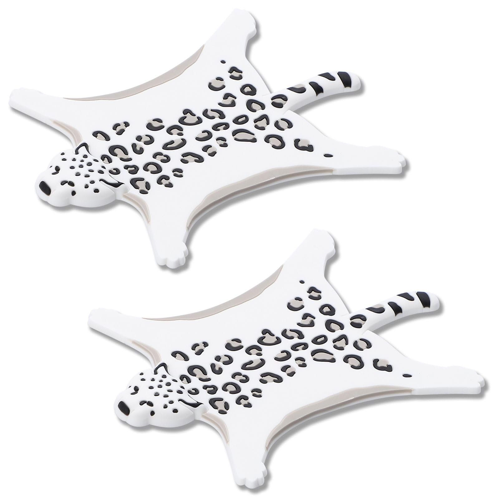 【送料無料】CHASO コースター 2個 シリコン 動物 アニマル シリコンコースター 猫 豹 ヒョウ ホワイト