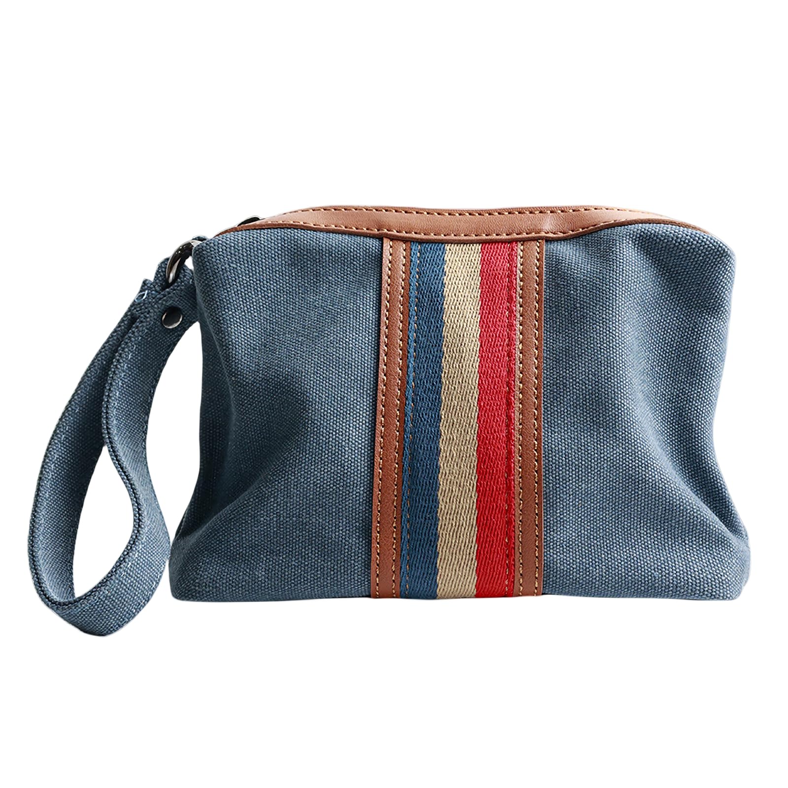 【送料無料】[Clair&Gina] クラッチバッグ キャンバスバッグ セカンドバッグ ミニバッグ ショルダークラッチ ナイロンバッグ ショルダーバッグ 集金バッグ 小さめ 薄い 人気 大容量 軽量 紳士 メンズ レディース （青）【正規品 】