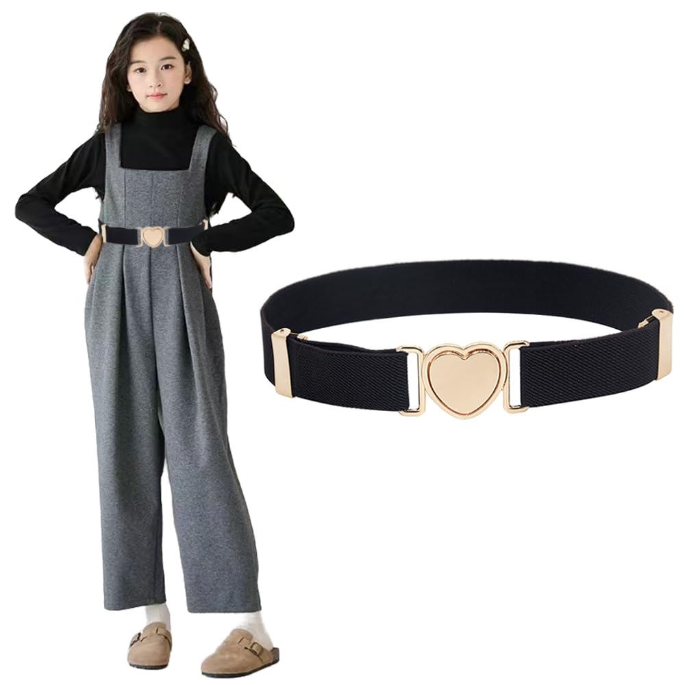 【送料無料】[ESJNNK] キッズベルト 子供用ベルト 弾性 ウエスト 調節可能な ハート 女の子 ストレッチ..