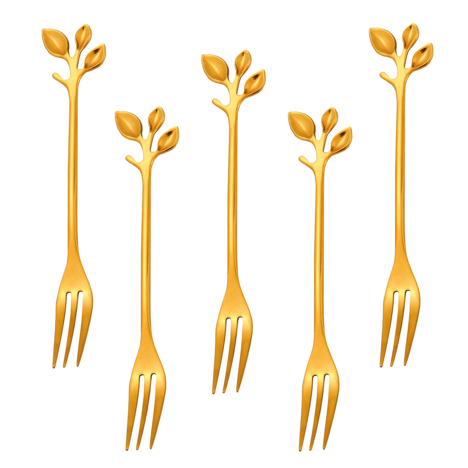 【送料無料】Easytoti デザートフォーク ケーキフォーク フルーツフォーク 5本組 12.5cm かわいい おしゃれ 18‐8ステンレス鋼 ミラー仕上げ ...