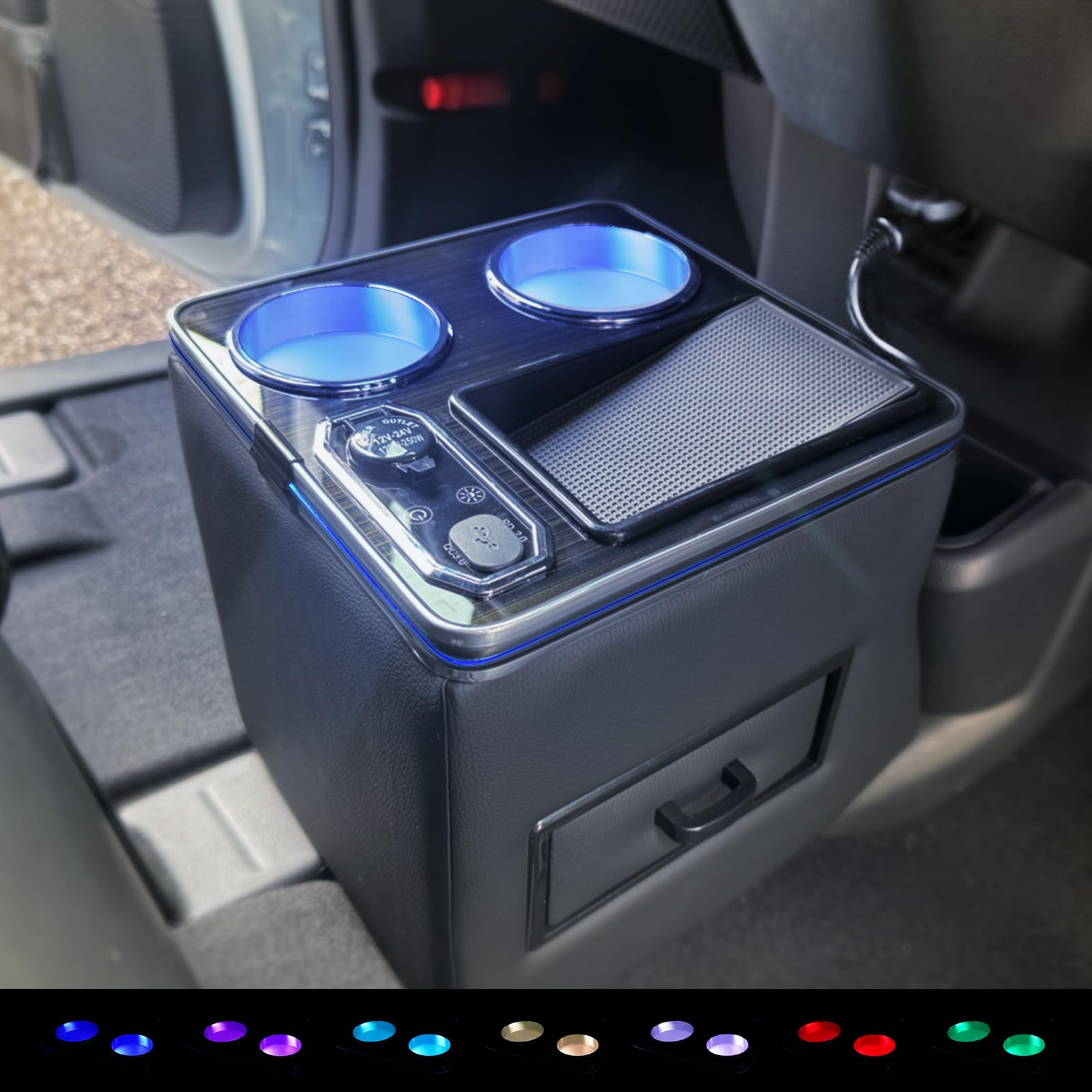 【送料無料】CEMOFE コンソールボックス N-BOX JF5 JF6 センターコンソール ドリンクホルダー 7色変換 明るさ調整 Type-C QC3.0 USBポート付き コンソールボックス センターコンソール N-BOXカスタム 内装パーツ 2023 (令和5)年10月〜【意匠出願中】