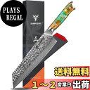 【送料無料】SANMUZUO 8.5" Kiritsuke Knife - Professional Kitchen Chef Knife - Hammered Damascus Steel & Resin Handle - YAO Series
