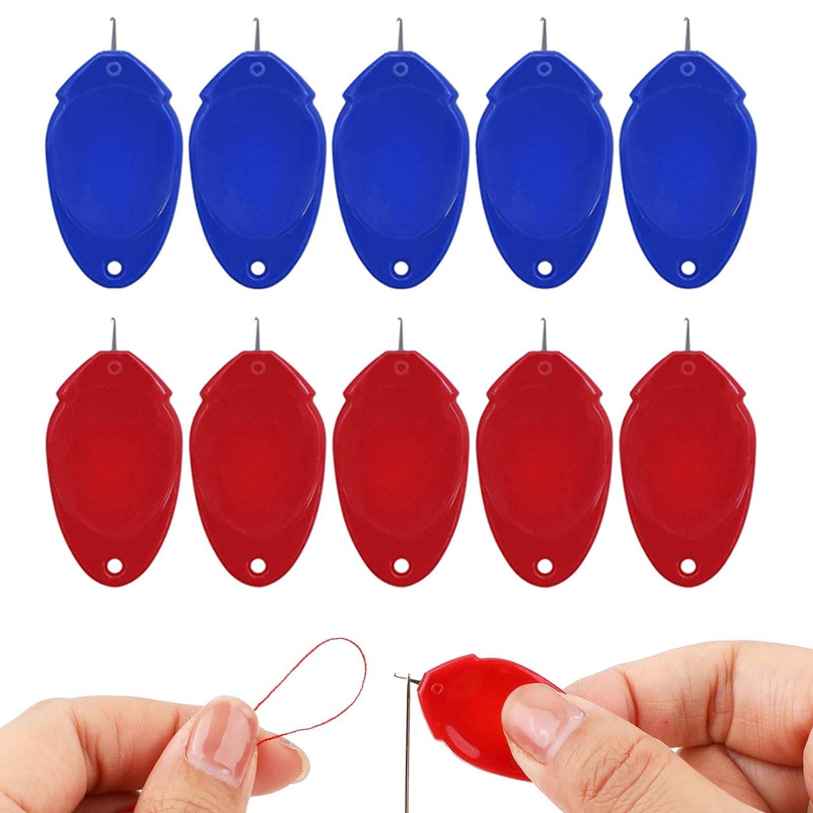 【送料無料】PAVIKE 針糸通しツール 10pcs 針糸通しプラスチックワイヤーループ 2色 DIYシンプルな針糸通し機 手縫い用 ミシン縫製用 刺しゅう用具 DIY 裁縫道具