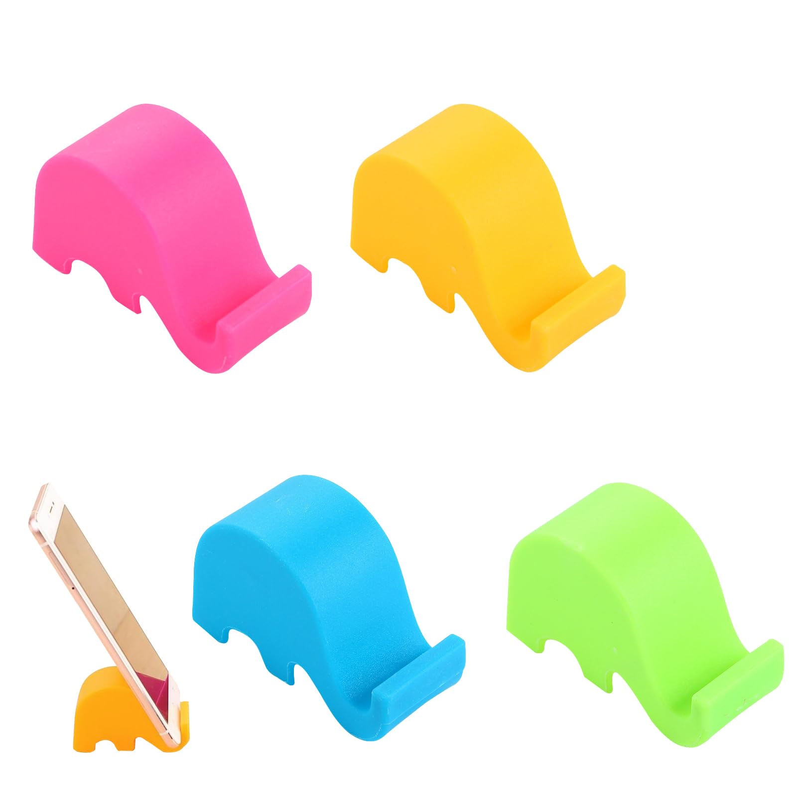 【送料無料】PAVIKE 動物デスク電話スタンド （4色 4個入り）スマホスタンド 可愛い 携帯電話象ブラケット 動物デスク電話スタンド オフィス電話ホルダー クリエイティブな電話タブレットスタンドマウント