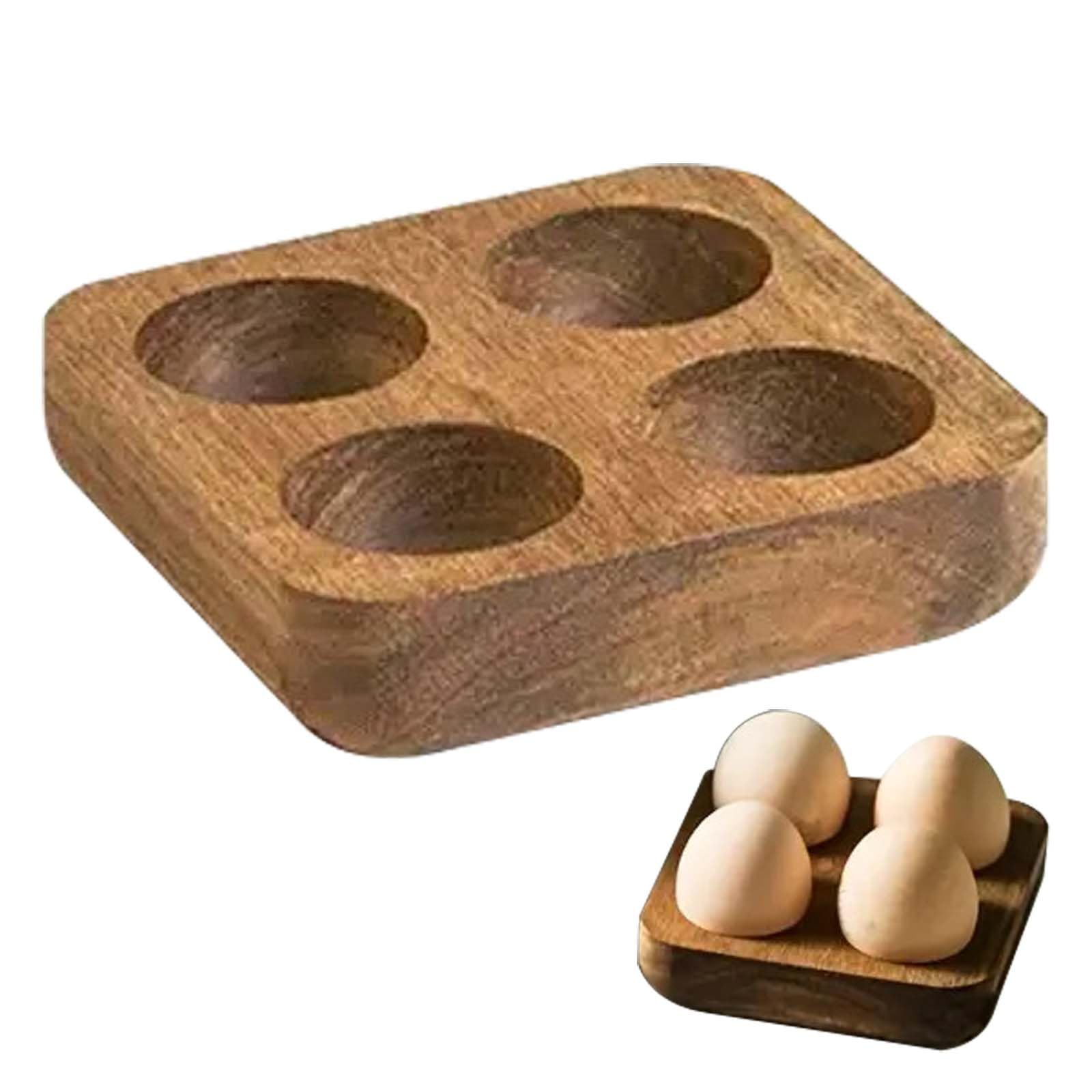 【送料無料】PAVIKE 卵スタンド 木製 卵ホルダー 4グリッド 卵ケース 冷蔵庫 たまごケース エッグホル..