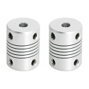 【送料無料】Aopinフレキシブル カップリングモーター カ3Dプリンター用5mm~5mmシャフト、長さ25mm / 1 "カプラーモーターコネクターケーシングジョイント、に最適車種シャフト、CNCマシン、モーターガイド、DIYエンコーダー、2個